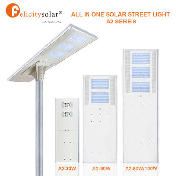 FelicitySolar Hot Sales 100W All in One Solar Street Light für Regierungsprojekte